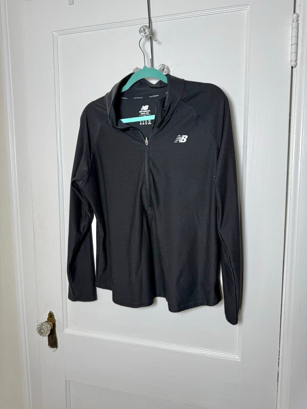 New Balance Chic Sleek 1/4 Zip Black Running Pullover Gorpcore Sporty Women's XL